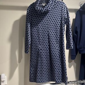 Navy Polka Dot 3/4 Sleeve Dress